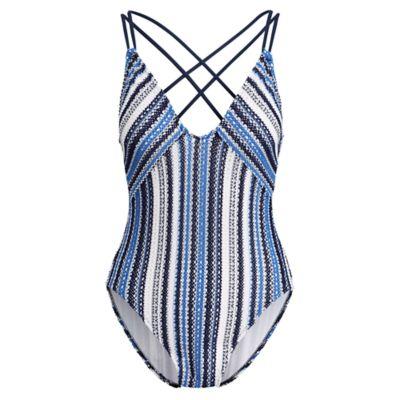 Ralph Lauren Striped Crocheted One-piece Indigo/blue/white