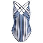 Ralph Lauren Striped Crocheted One-piece Indigo/blue/white