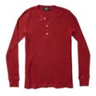 Ralph Lauren Rrl Waffle-knit Cotton Henley Ming Red