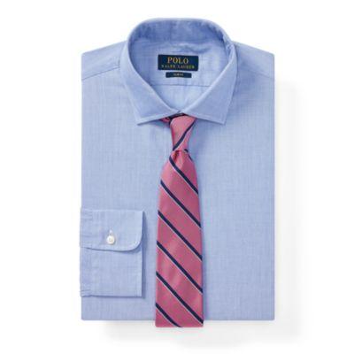 Ralph Lauren Slim Fit Cotton Dress Shirt Light Blue