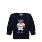 Ralph Lauren Baseball Bear Cotton Sweater Hunter Navy 24m