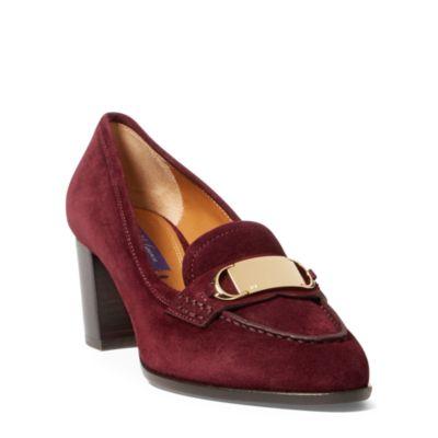 Ralph Lauren Eline Calf-suede Loafer Bordeaux