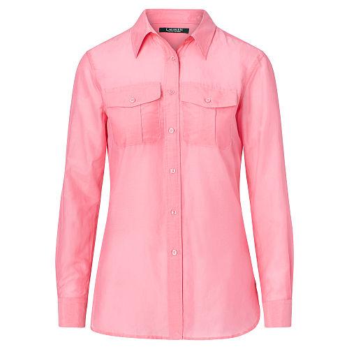Ralph Lauren Lauren Cotton-silk Voile Shirt Peace Rose
