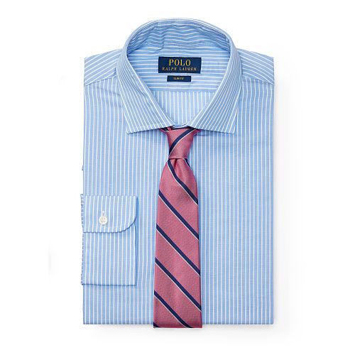 Polo Ralph Lauren Slim Fit Striped Cotton Shirt Azure/white