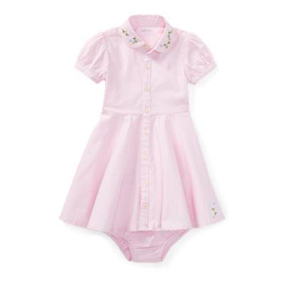 Ralph Lauren Embroidered Dress & Bloomer Deco Pink 18m