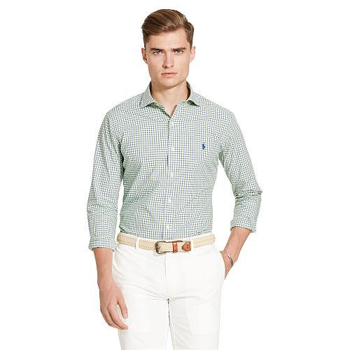 Polo Ralph Lauren Checked Cotton Poplin Shirt Navy/lime