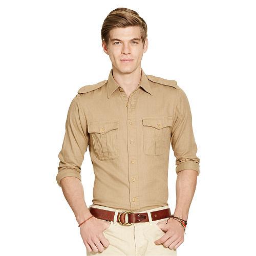Polo Ralph Lauren Slim-fit Twill Utility Shirt Granary Tan