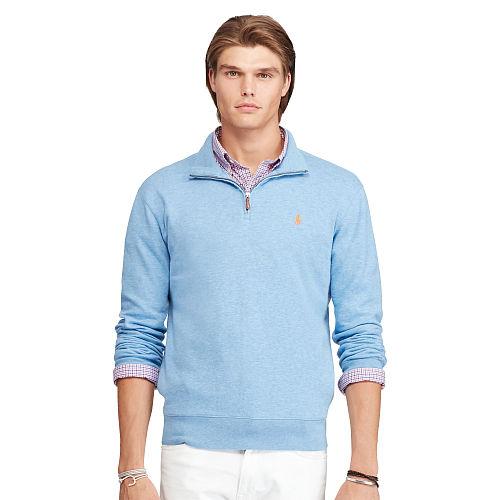 Polo Ralph Lauren Cotton Half-zip Pullover Soft Royal Heather