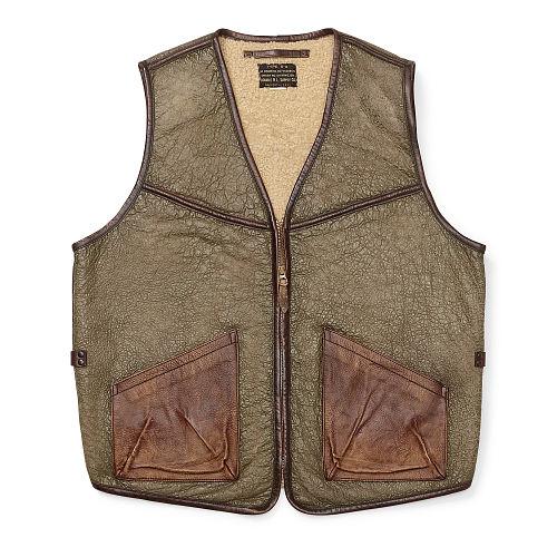 Ralph Lauren Rrl Rives Shearling Vest Rives Olive