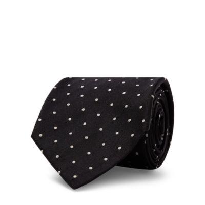 Ralph Lauren Polka-dot Woven Silk Tie Black