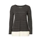 Ralph Lauren Striped Jersey Top Polo Black/herbal Milk