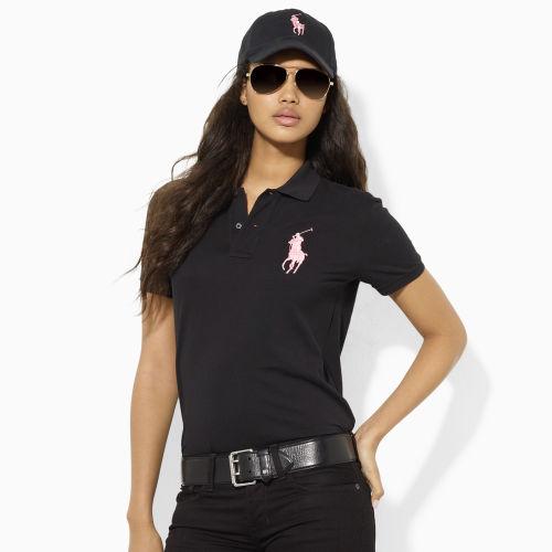 Ralph Lauren Pink Pony Pink Pony Cotton Polo Shirt Black