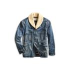 Ralph Lauren Shearling-collar Denim Jacket Bismarck Wash