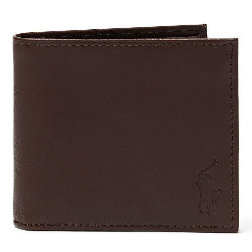 Polo Ralph Lauren Leather Billfold Wallet Mahogany