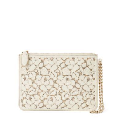 Ralph Lauren Laser-cut Calfskin Pouch Cream