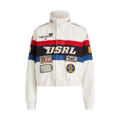 Ralph Lauren Canvas Racing Jacket White/blue/red/black Mult