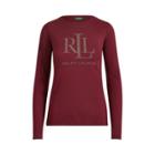 Ralph Lauren Microstud Long-sleeve T-shirt Red Sangria
