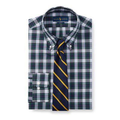 Ralph Lauren Slim Fit Plaid Poplin Shirt 2333 Navy/green Multi