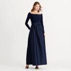 Ralph Lauren Lauren Petite Taffeta-skirt Ballgown Lighthouse Navy