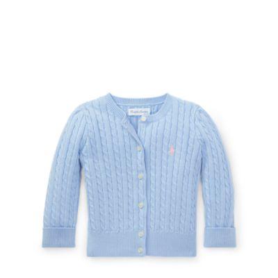 Ralph Lauren Cable-knit Cotton Cardigan Elite Blue 6m