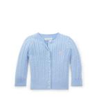 Ralph Lauren Cable-knit Cotton Cardigan Elite Blue 6m