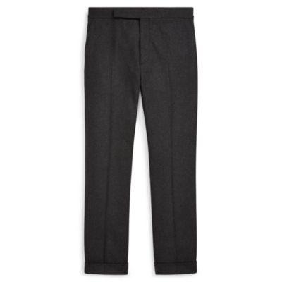 Ralph Lauren Straight Wool Flannel Trouser Charcoal