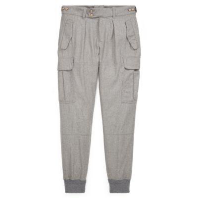 Ralph Lauren Wool Flannel Cargo Jogger Light Grey Heather