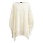 Ralph Lauren Fringe Wool-blend Poncho Essex Cream