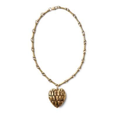 Ralph Lauren Brass Heart Locket Necklace Gold