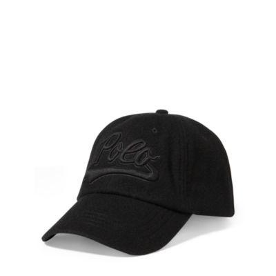 Ralph Lauren Polo Wool Melton Baseball Cap Black/black