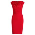 Ralph Lauren Stretch Jersey Cowlneck Dress Parlor Red
