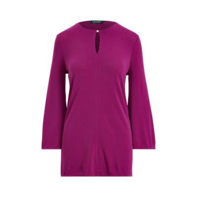 Ralph Lauren Keyhole Jersey Top Berry Jam
