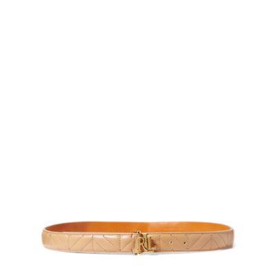 Ralph Lauren Chevron-quilted Leather Belt Palomino