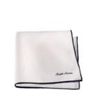 Ralph Lauren Tipped Linen Pocket Square White/navy