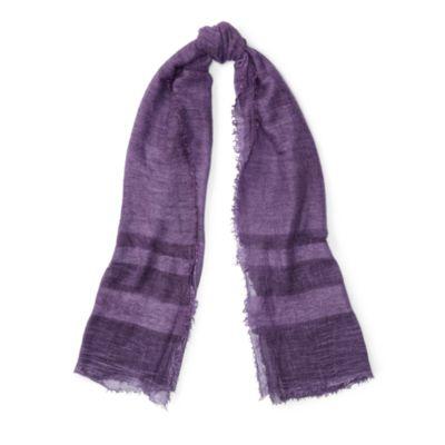 Ralph Lauren Cold-dyed Border-striped Scarf Rustic Purple