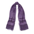 Ralph Lauren Cold-dyed Border-striped Scarf Rustic Purple