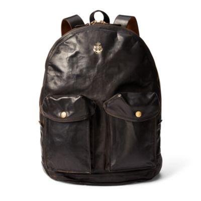Ralph Lauren Leather Mitchell Backpack Black