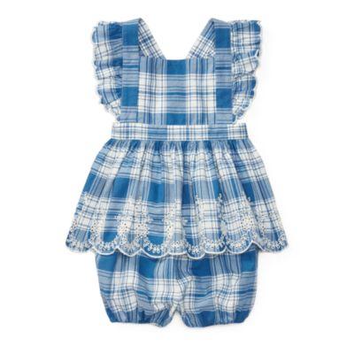 Ralph Lauren Madras Cotton Top & Bloomer Blue Multi 6m