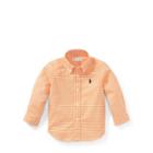 Ralph Lauren Gingham Stretch Cotton Shirt Orange Multi 24m
