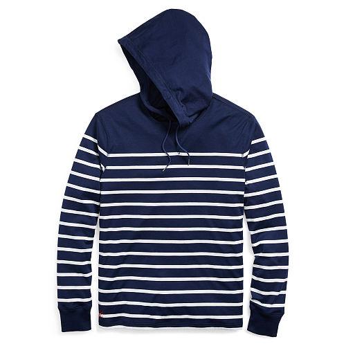 Polo Ralph Lauren Striped Pima Jersey Hoodie Newport Navy/white