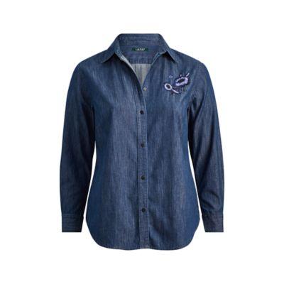 Ralph Lauren Embroidered Denim Shirt Mineral Blue Wash