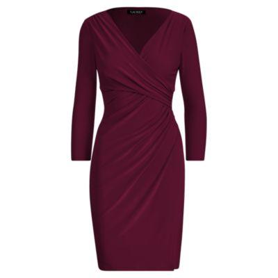 Ralph Lauren Surplice Jersey Dress Passion Plum
