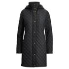 Ralph Lauren Faux-leather-trim Quilted Coat Black