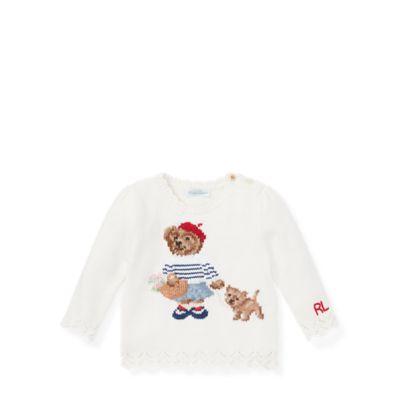 Ralph Lauren Paris Bear Sweater Trophy Cream 3m