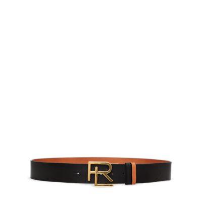 Ralph Lauren Reversible Rl Calfskin Belt Black/rl Gold