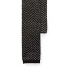Polo Ralph Lauren Zigzag Knit Linen-cotton Tie Charcoal