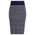 Ralph Lauren Striped Knit Skirt Navy/mascarpone Cream