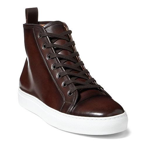 Ralph Lauren Jeromy Calfskin Sneaker Dark Brown