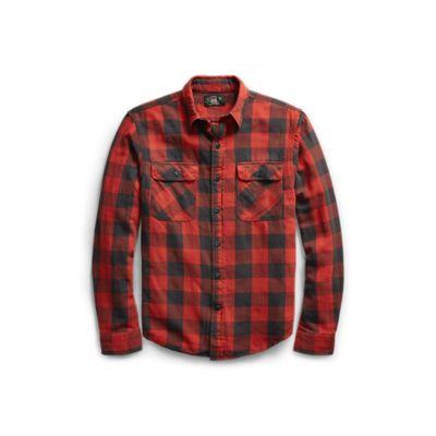 Ralph Lauren Matlock Plaid Cotton Workshirt Rl 953 Red Black