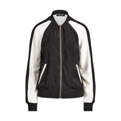 Ralph Lauren Two-tone Bomber Jacket Polo Black/mascarpone Cre